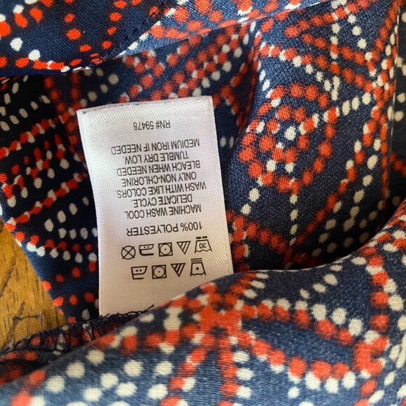 Adrienne Vittadini geometric print short sleeve knee length boho shift dress 10 - Picture 10 of 10